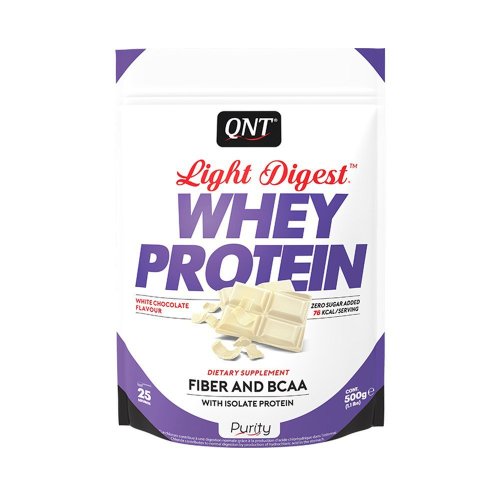QNT, Light Digest, gluténmentes fehérje, 500 g, fehércsoki ízű