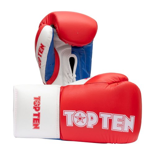 Boxkesztyű, bokszkesztyű, bőr boxkesztyű, fűzős boxkesztyű TopTen, SamanSport